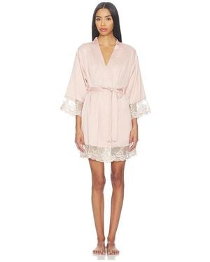 Flora Nikrooz Rosa Kimono Wrap With Embroidery - Natural