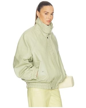 Helsa The Oversized Leather Bomber - White