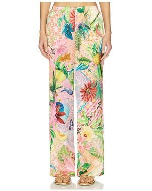 Luli Fama Elastic Waistband Pant - White