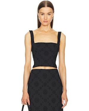Helsa Eyelet Corset Top - Black