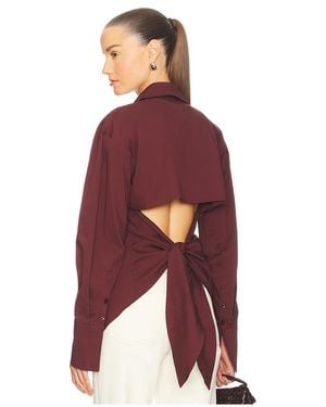Simon Miller Loch Poplin Button Up Shirt - Red