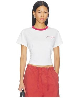FAVORITE DAUGHTER The Cropped Signature Chest Tee - White