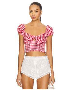 LoveShackFancy Isalia Top - Red