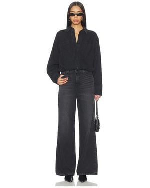 GOOD AMERICAN Denim Shirt Jumpsuit - Black