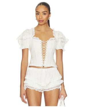 For Love & Lemons Isadora Top - White