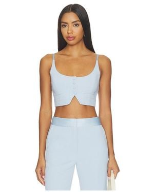 Fleur du Mal Tuxedo Crop Vest - Blue
