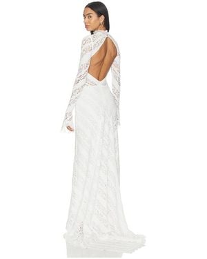 Bec & Bridge Henrietta Long Sleeve Gown - White