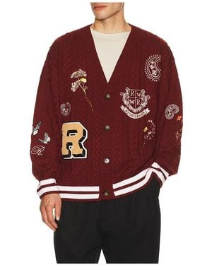 Ryoko Rain Cable Knit Cardigan - Red