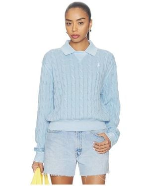 Polo Ralph Lauren Cotton Long Sleeve Polo - Blue