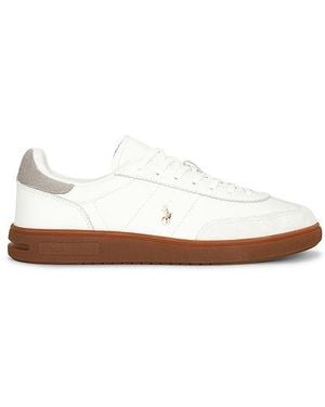 Polo Ralph Lauren Bedford Leather And Suede Trainer - White