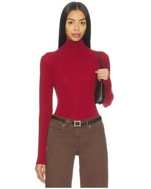 Bobi Mock Turtleneck Tee - Red