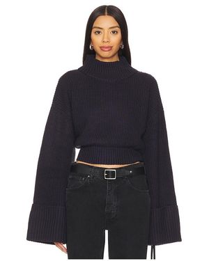 WeWoreWhat Strick Cropped Turtle Neck - Blau