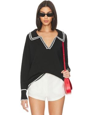 SNDY'S Pullover Mit Hohem Kragen Und Ausschnitt Arlington - Schwarz