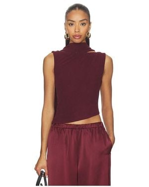 Madison The Label Netta Scarf Top - Red