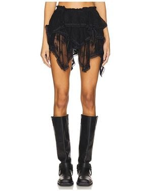 YUHAN WANG Lace Tiered Skirt - Black