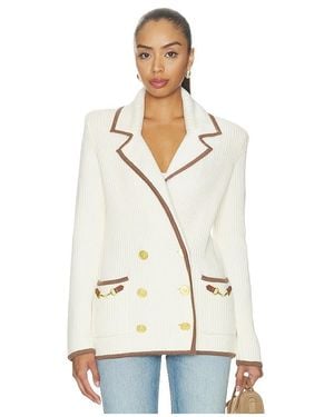 L'Agence 'Agence Ranch Knit Blazer En Color Ivory Talla (También En M) - Blanco