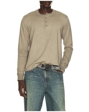 Rag & Bone Washed Supima Henley - Blue