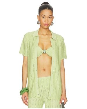 Devon Windsor Camisa De Botones Irene En Color Verde Talla (También En Xs, S, M, Xl) - Amarillo