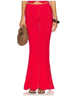 Cin Cin Soda Knit Maxi Skirt - Red