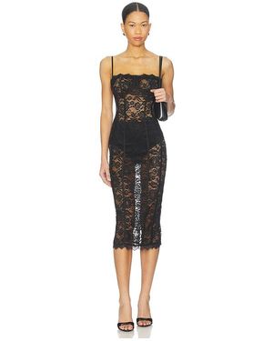 MORE TO COME Esme Corset Midi Dress - Black