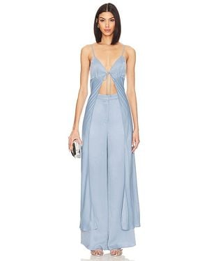 Camila Coelho Kassiani Tie Front Top - Blue