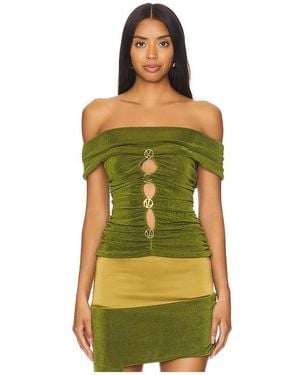 Khanums Off The Shoulder Top - Green