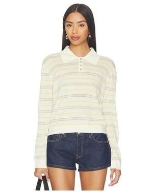 Leset James Stripe Polo - White