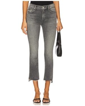 Mother The Insider Crop Step Fray Jeans - Grey