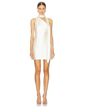 Line & Dot Gloss Scarf Mini Dress - White