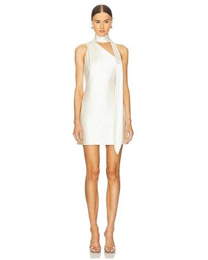 Line & Dot Gloss Scarf Mini Dress - White