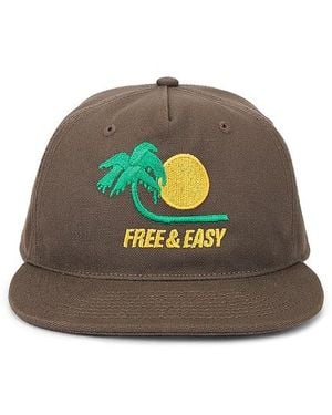 Free & Easy Bent Palm 5 Panel Strapback Hat - Green