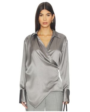 Helmut Lang Wrap Relax Shirt En Color Plateado Metálico Talla (También En M, S, Xs) - Blanco