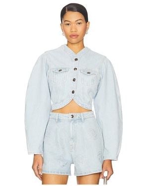 ROTATE BIRGER CHRISTENSEN Vinetta Denim Jacket - White