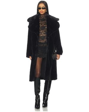 superdown Willow Faux Fur Long Coat - Black