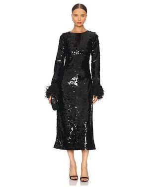 Show Me Your Mumu Pricilla Dress With Faux Fur - Black