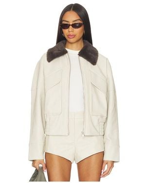 Madison The Label X Revolve Chappell Jacket With Faux Fur Collar - White