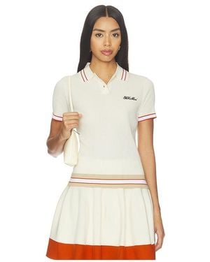 Khalhon Varsity Tipped Rib Polo - White