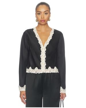 LoveShackFancy Fioretta Top - Black