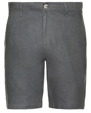 Onia Linen Fixed Waist Shorts - Grey