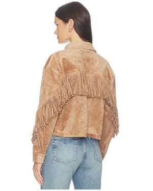 Blank NYC Cropped Fringe Jacket - Blue