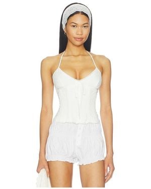 GUIZIO Marini Eyelet Corset Top En Color Blanco Talla (También En M, Xs)