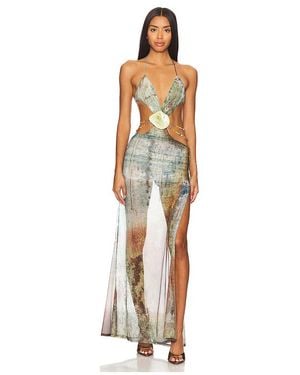Jaded London Vida Backless Maxi Dress With Shell Trim - White