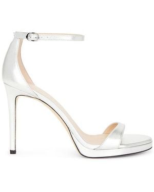 Stuart Weitzman Sandalia Nudist Platform En Color Plateado Metálico Talla (También En 9, 7, 7.5, 8, 8.5, 9.5) - Blanco