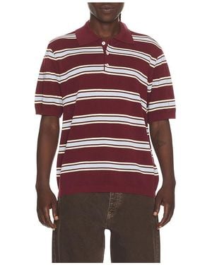 DUNST Multi Striped Polo - Red