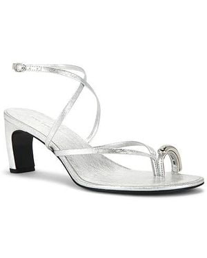Tory Burch Pierced Strappy Heel Sandal - White