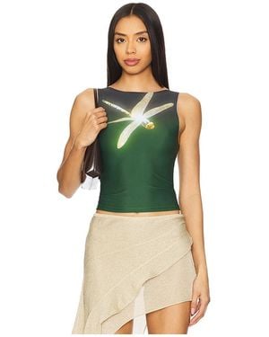 1XBLUE Camiseta Gráfica Ajustada Dragonfly En Talla En - Verde