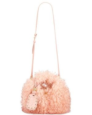 Ganni Mini Fur Hobo Bag - Pink
