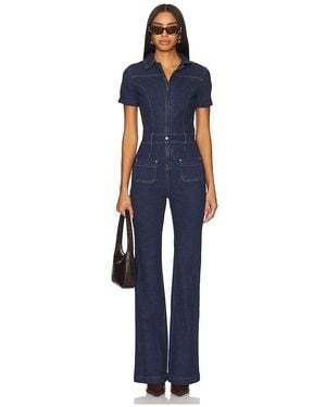 Amanda Uprichard Alexia Denim Zip-Front Jumpsuit - Blue