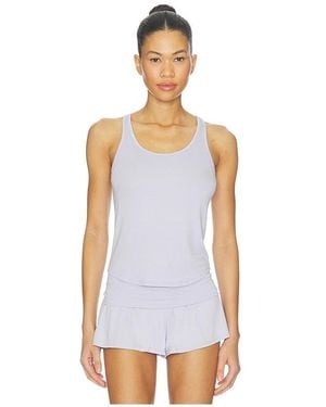 Lunya Soft Modal Rib Curved Hem Tank Top - White