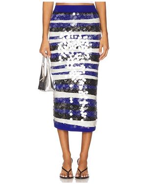 MSGM Sequin Knit Skirt - Blue